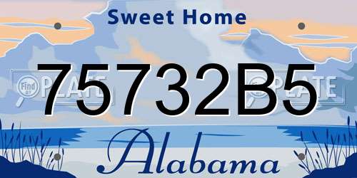 75732B5 Alabama License Plate