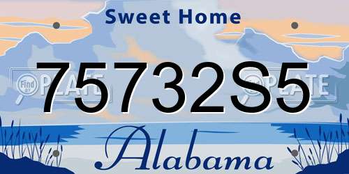 75732S5 Alabama License Plate