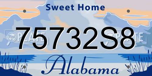 75732S8 Alabama License Plate