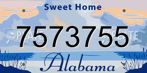 7573755 Alabama License Plate