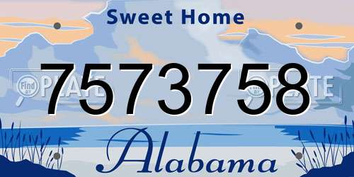 7573758 Alabama License Plate
