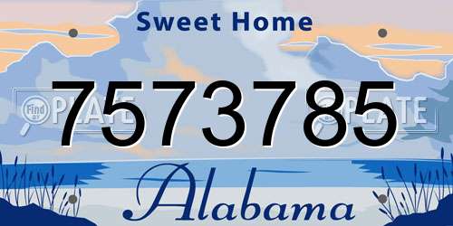7573785 Alabama License Plate
