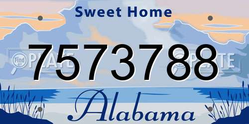 7573788 Alabama License Plate
