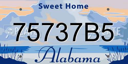 75737B5 Alabama License Plate