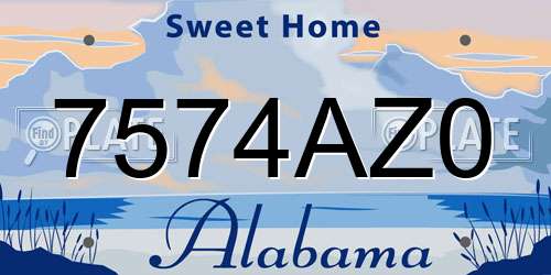 7574AZ0 Alabama License Plate
