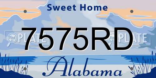 7575RD Alabama License Plate