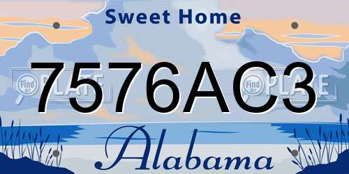 7576AC3 Alabama License Plate