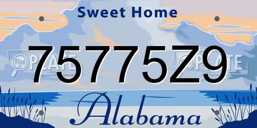 75775Z9 Alabama License Plate