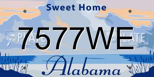 7577WE Alabama License Plate