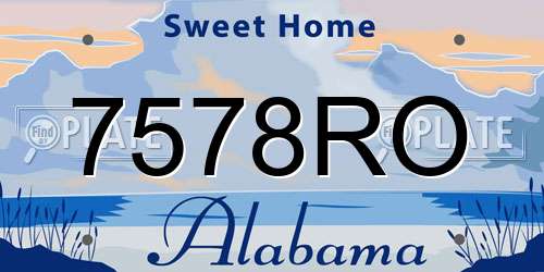 7578RO Alabama License Plate