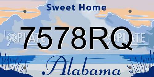 7578RQ Alabama License Plate