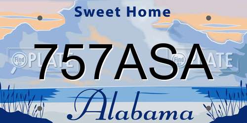 757ASA Alabama License Plate