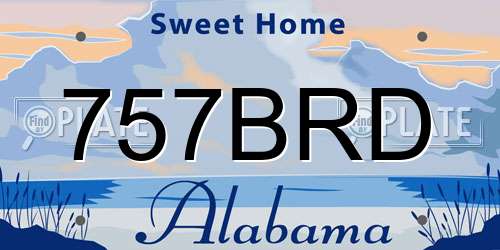 757BRD Alabama License Plate