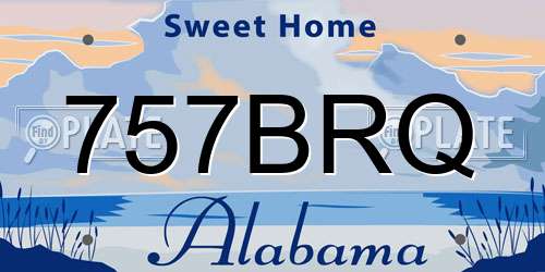 757BRQ Alabama License Plate