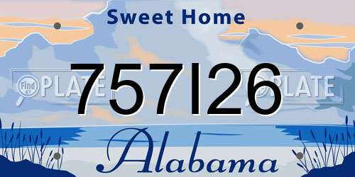 757I26 Alabama License Plate