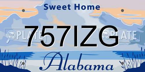 757IZG Alabama License Plate