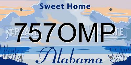 757OMP Alabama License Plate