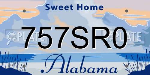 757SR0 Alabama License Plate