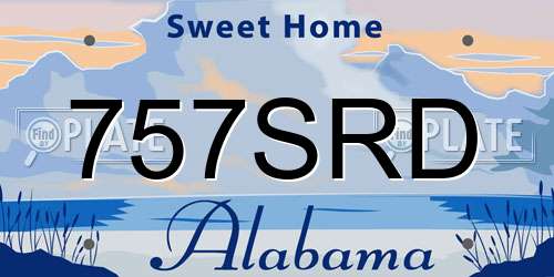 757SRD Alabama License Plate