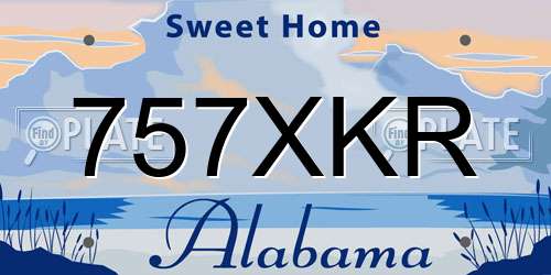 757XKR Alabama License Plate