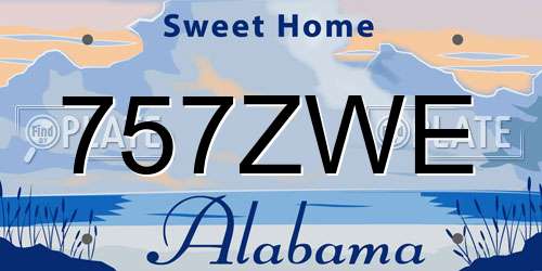757ZWE Alabama License Plate