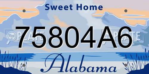 75804A6 Alabama License Plate