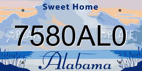 7580AL0 Alabama License Plate