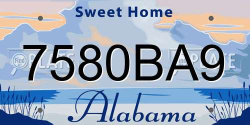 7580BA9 Alabama License Plate