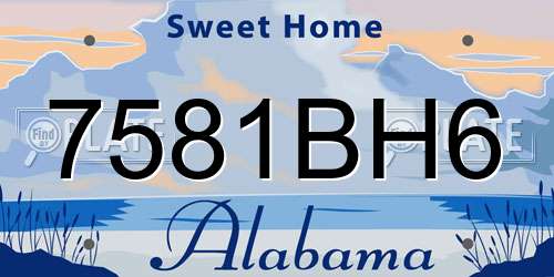 7581BH6 Alabama License Plate