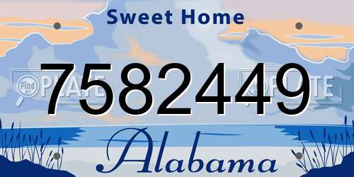 7582449 Alabama License Plate