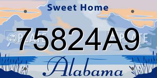 75824A9 Alabama License Plate