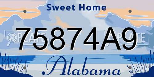 75874A9 Alabama License Plate