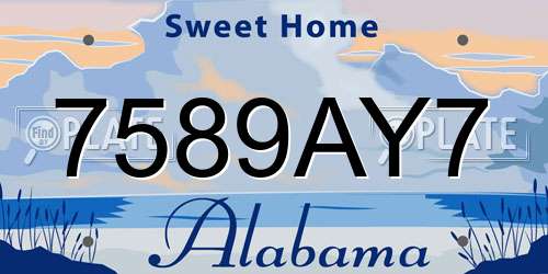 7589AY7 Alabama License Plate