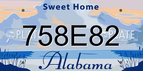 758E82 Alabama License Plate