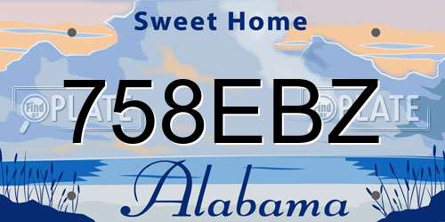 758EBZ Alabama License Plate