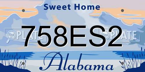 758ES2 Alabama License Plate