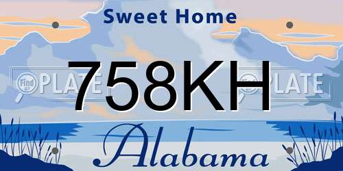 758KH Alabama License Plate