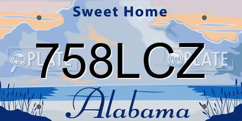 758LCZ Alabama License Plate
