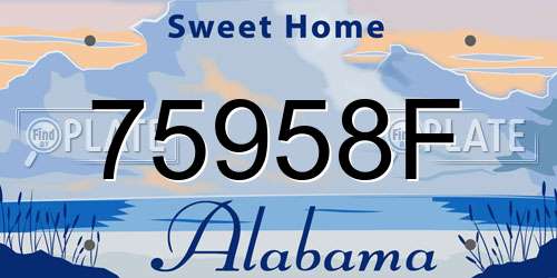 75958F Alabama License Plate