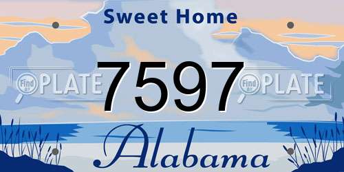 7597 Alabama License Plate