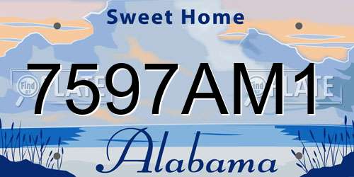 7597AM1 Alabama License Plate