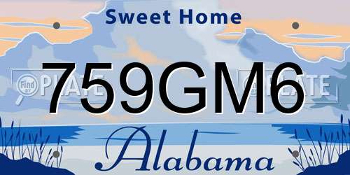 759GM6 Alabama License Plate