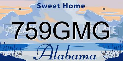 759GMG Alabama License Plate
