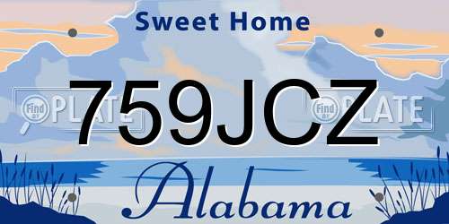 759JCZ Alabama License Plate