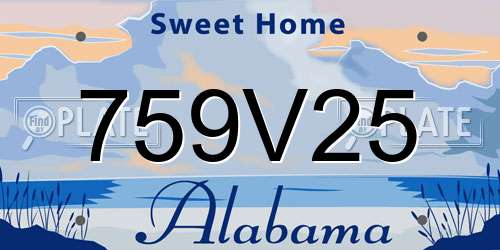 759V25 Alabama License Plate