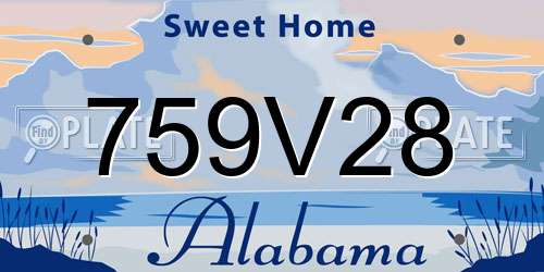 759V28 Alabama License Plate