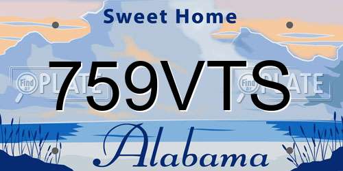 759VTS Alabama License Plate