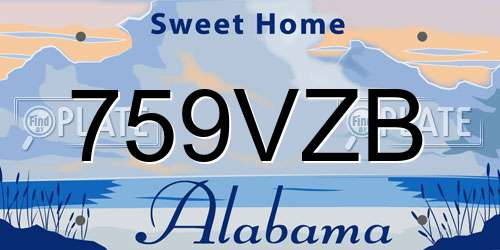 759VZB Alabama License Plate
