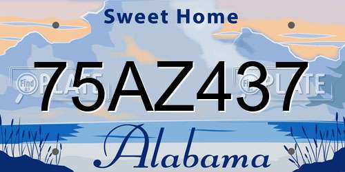 75AZ437 Alabama License Plate