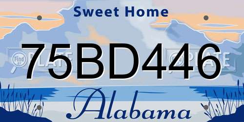 75BD446 Alabama License Plate